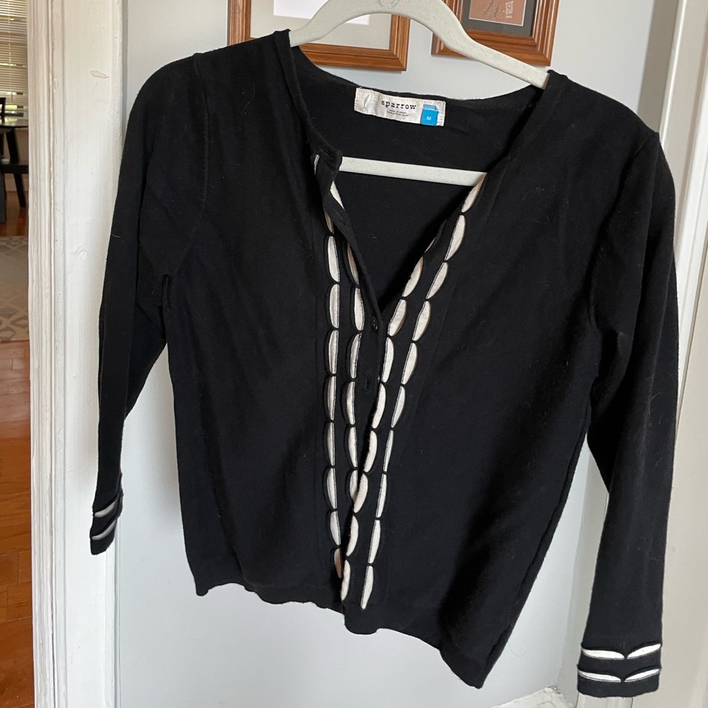 Cottagecore Soft Scallop Trim Cotton Cardigan